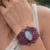 brazalete de macrame aguamarina