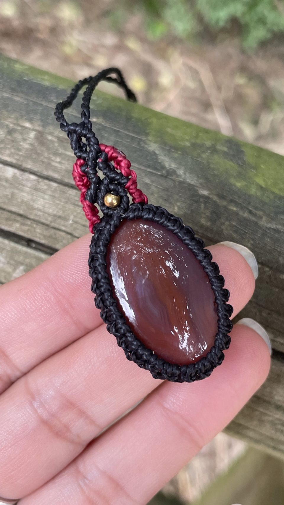 Collar de macramé con Ágata Botswana