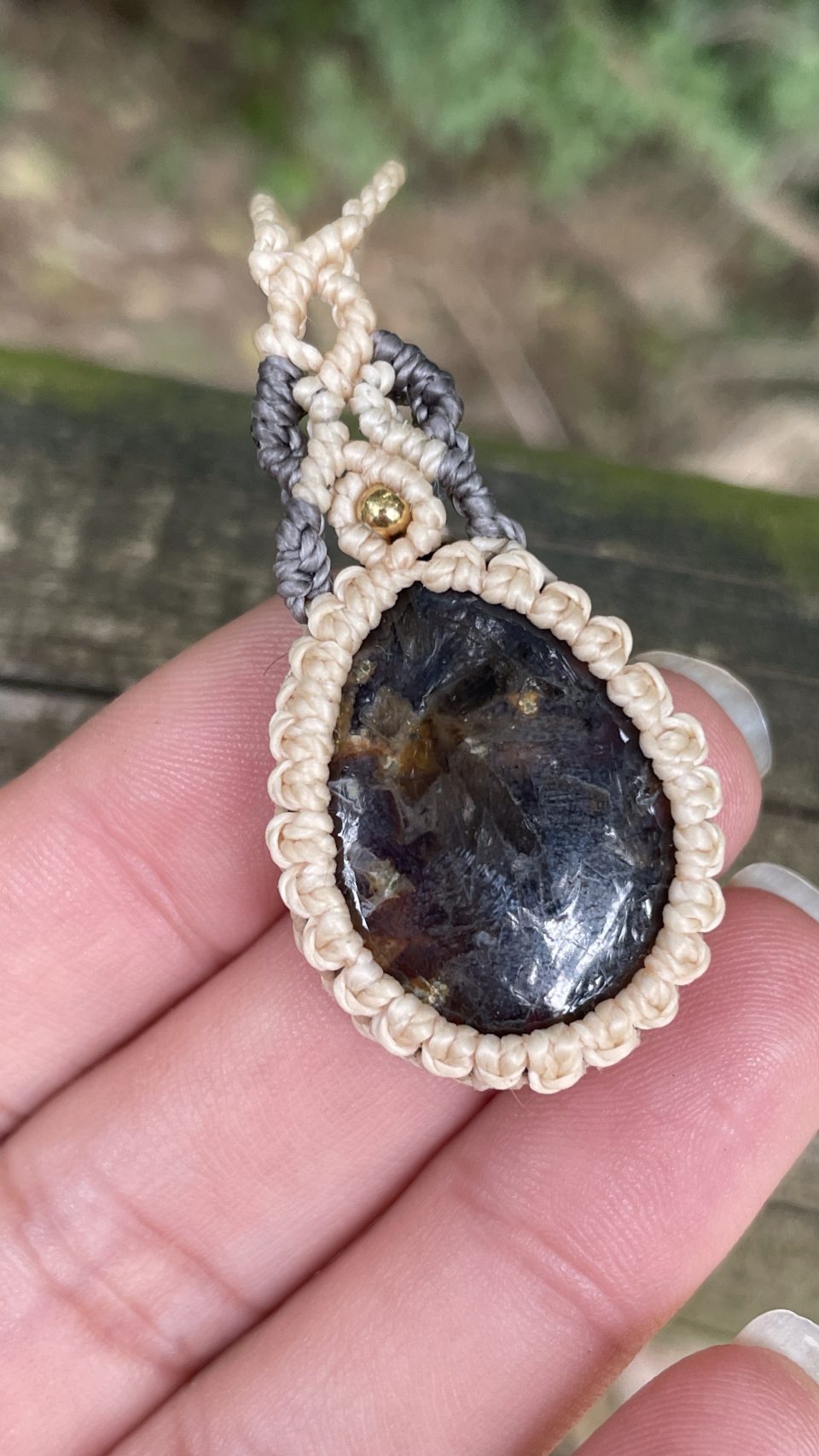 Collar de macramé con Ágata de Turquía