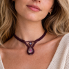 gargantilla de macrame con cobalto calcita