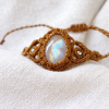 pulsera piedra luna macrame